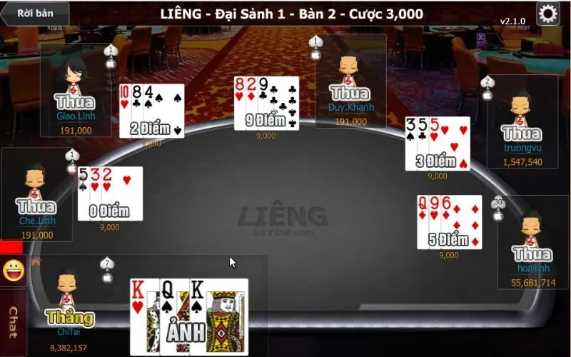 Lỗi thường gặp khi chơi Liêng