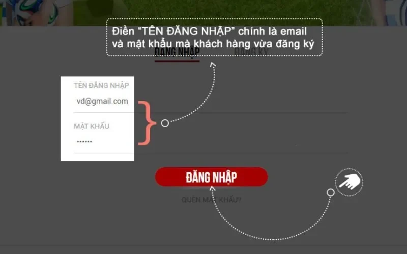 Đăng nhập vào trang cá cược cực dễ dàng